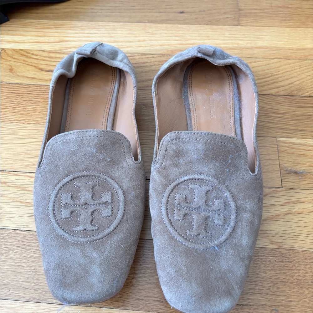 Tory Burch women’s Brown Suede Slip-Ons